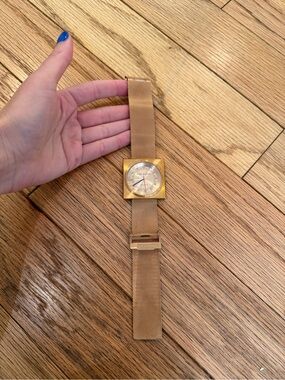 Tom Dixon Ross Gold Mesh Strap Square Dial Watch